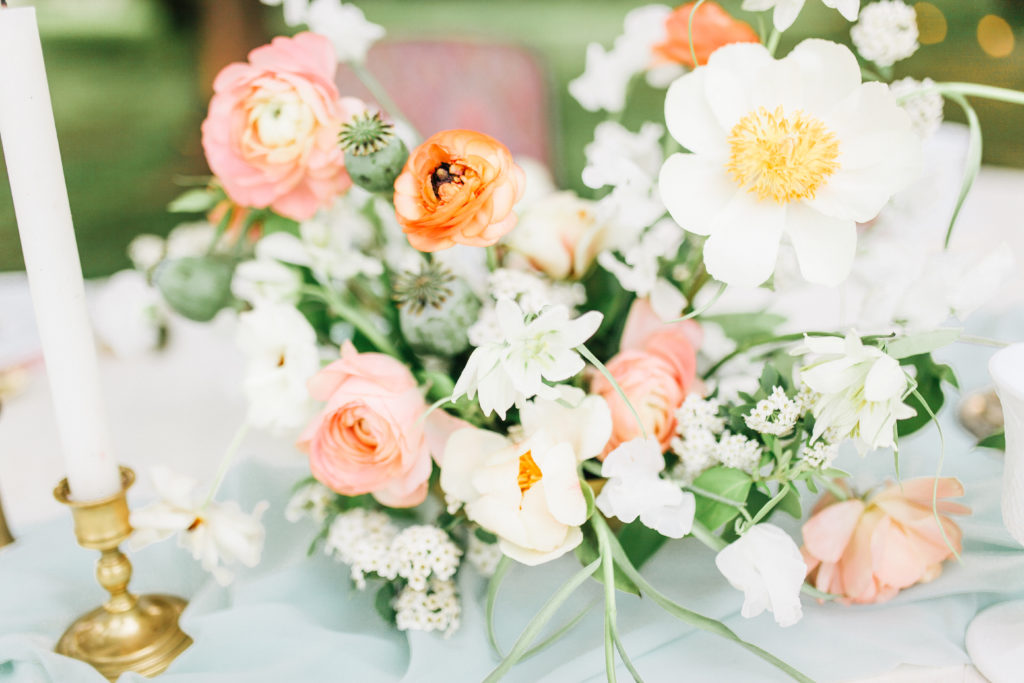 Floral wedding tablescape