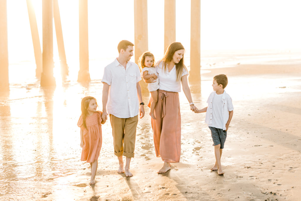 Family photos at Huntington Beach
